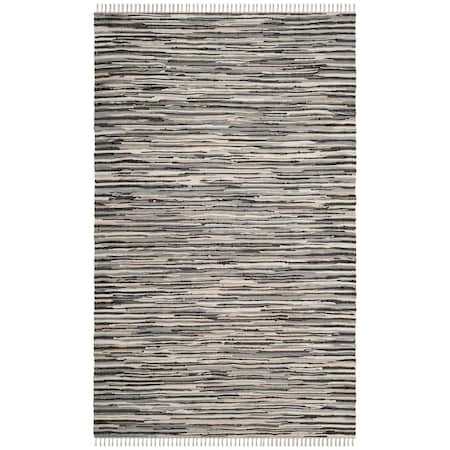 Safavieh Rag Rug Medium Rectangle Area Rug, Black and Multi - 6 x 9 ft. RAR129Q-6